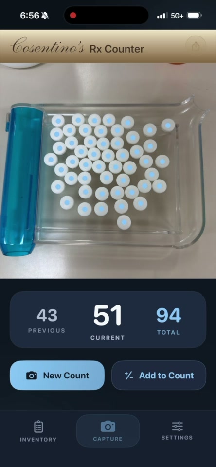 Running tally across multiple captures: 43 previous, 51 current, 94 total